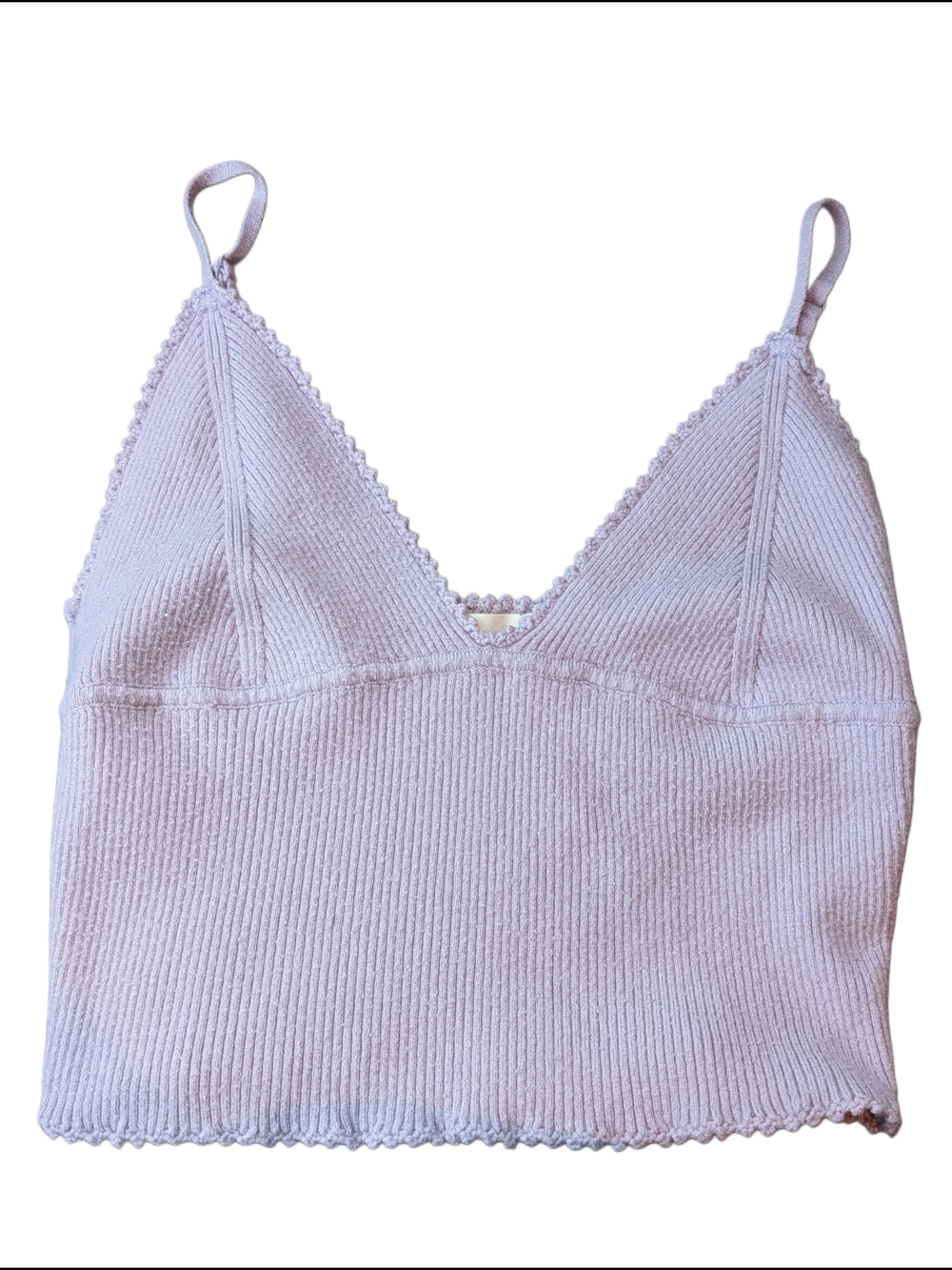 La Hearts Lilac Knit Cami Top with Scalloped Trim Bella Elana Y2K Style
